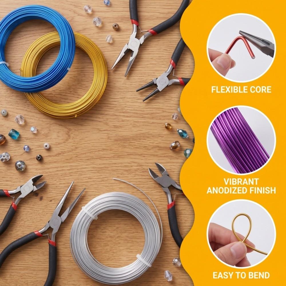 10 Stück DIY Aluminium Basteldraht Nicht-elastischer Schmuck-Perlendraht Aluminium Basteldraht Handgefertigte Bastelarbeiten