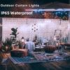 Guirlande Lumineuse Rideau Solaire Étanche IP54 8 Modes Lumières de Fond Décoratives pour Terrasse Clôture Balcon Décoration de Noël