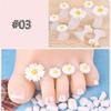 8 Pcs Comfortable Crystal Diamond Waterdrop Pedicure Tool Toe Silicone Separator Flower