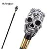 Silver Resin Skull Head Walking Cane Fashion Decorative Steel Stick Gentleman Elegant Cosplay Cane Knob Crosier 93cm