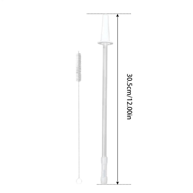 Water Bottle Straw Gallon Water Bottle Straw Replacement For 1/Half Gallon Water Bottle With 2 Cleaning Brushes 4 Cuttable Straw