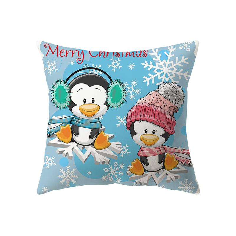 Søt julepynt Trykt mønster Putetrekk Hjem Stue Sofa Dekorasjon Firkantet pute Putetrekk