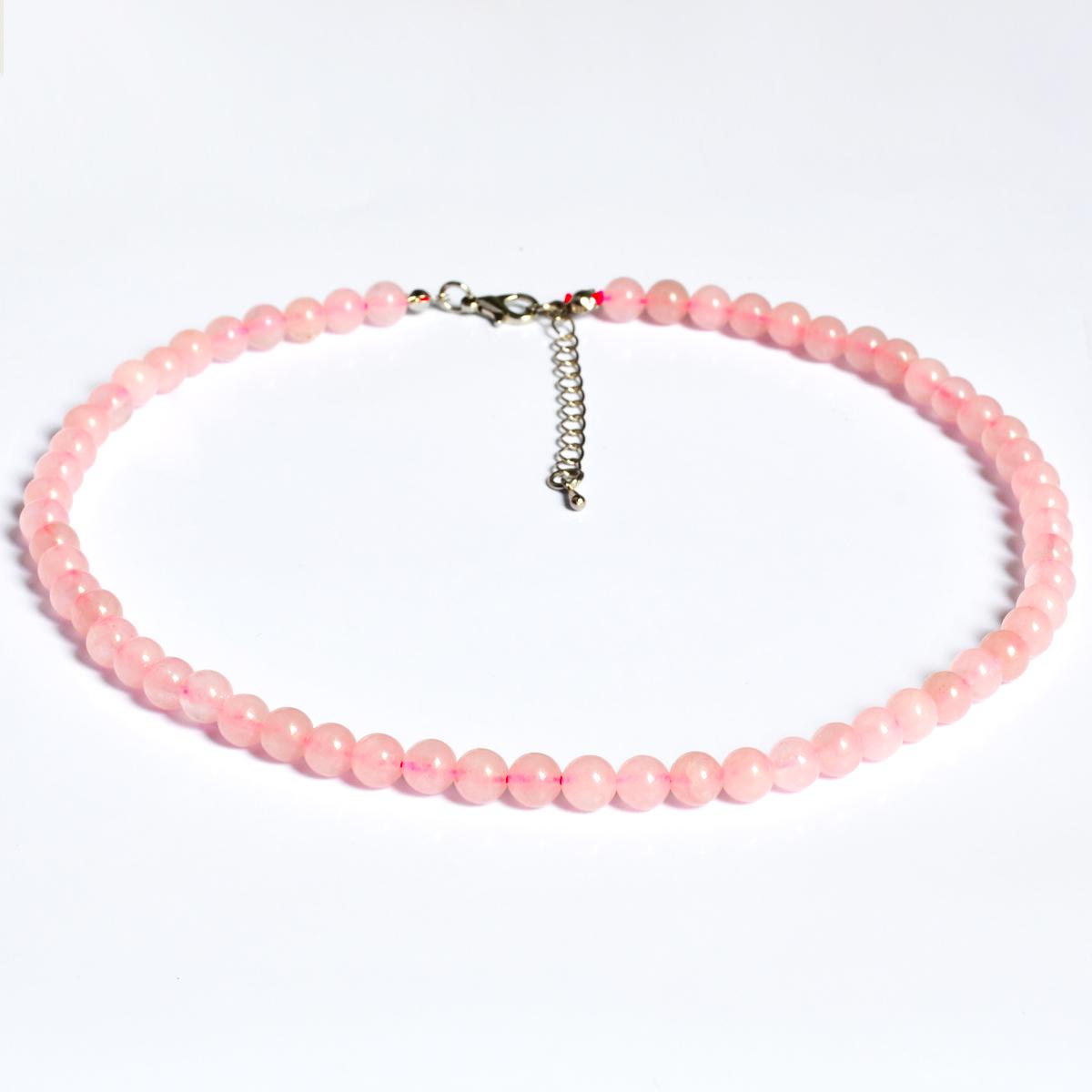 

Ожерелье из бусин из натурального камня розового кварца, богемное, женственное, милое и романтичное, для летнего отдыха, ручной работы, с цирконом