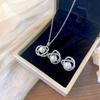 High Quality Women's All-Match Clavicle Chain Camellia Inlaid Pearl Zircon Set Stainless Steel Real Gold Plating Anniversary