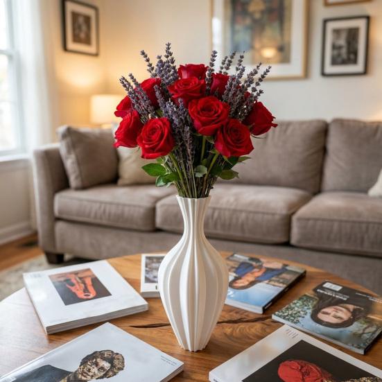 3D Printed Vase Geometric Design Modern Decorative Vase for Living Room Kitchen Counter Dining Shelf Office Coffee Table