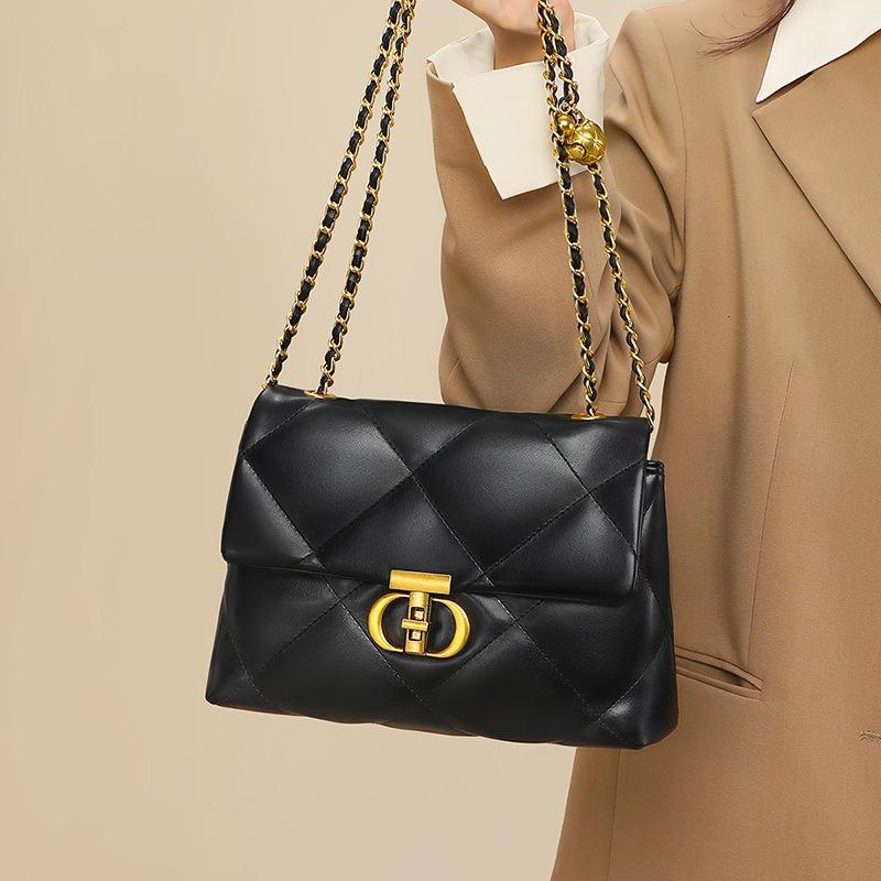 Bags women's autumn and winter new women's bags high-end chain diamond underarm bags leather crossbody bags