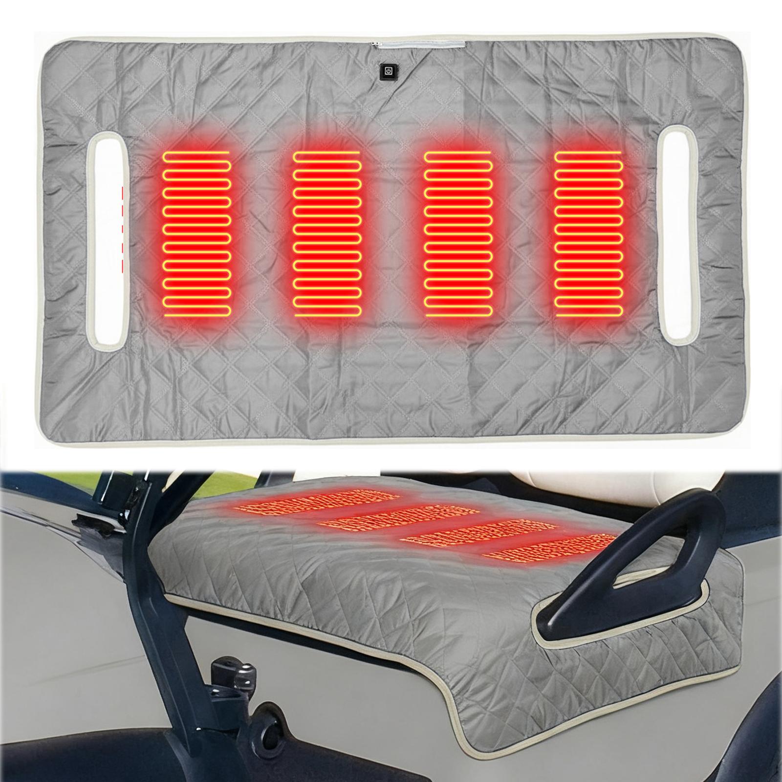 Four-Zone Golf Cart Heating Seat Cushion Waterproof Golf Cart Seat Towel Blanket Cold Resistant Sleeping Electric Heating Pad nero
