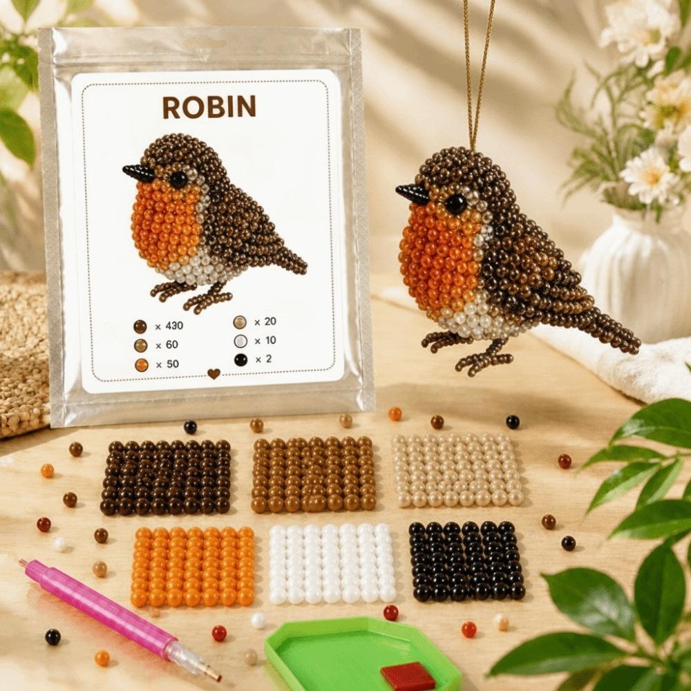 Tiny Beads Paste Beads Kit Animal Shape DIY Bead Craft Kit Animal Pendant Set For Adults & Kids