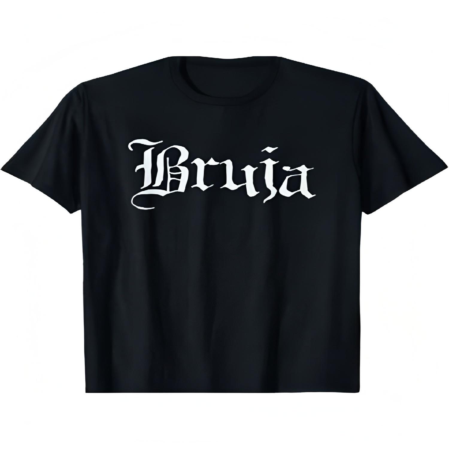 

Bruja Spanish Witch Gothic Latina Witchy Goth T-Shirt Selected Pure Cotton Fun Design, Soft And Breathable XXXXXL чорний