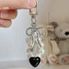 Sweet Bowknot Heart Pearls Keychain Pendant Lovely Hangings Decorations Keyring Charm for Purse Bag Backpack Handbag