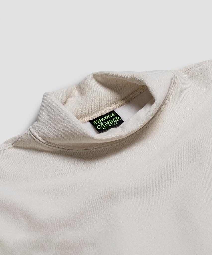 Kaembeoseupocheuweeo Cross Knit Mock Neck Sweatshirt, Natural (A Type)