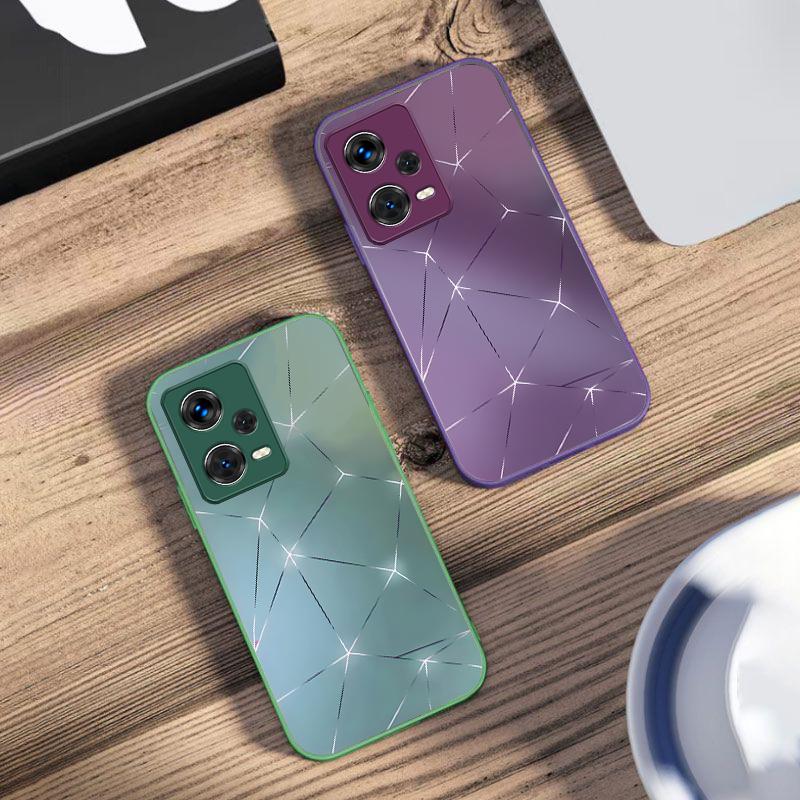 Lingge Strahlendes Licht Für Xiaomi 14 Ultra 13 Lite Redmi Note 13 11 Pro 12 Plus Poco X6 3 Pro F4 6 GT Gehärtetes Glas Handyhülle