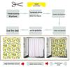 Gardenia Water-Repellent Shower Curtain Set with No-Drill Telescopic Rod & Roller Balls
