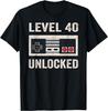 Level 40 Unlocked Video Gamer 40th Birthday Gift Unisex T-Shirt