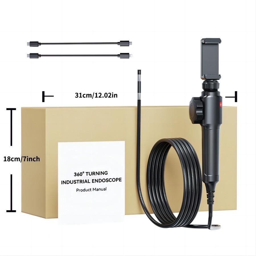 

4.3-inch Bi-Directional Borescope, 8.0mm Camera, HD 1080P with LED Illumination for Automotive Repair, Plumbing Inspection 1M