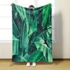 Palm leaf flannel blanket tropical leaf blanket for sofa outdoor camping soft exotic blanket