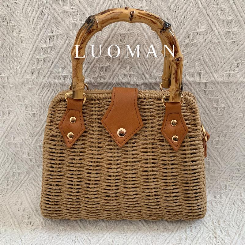 Damska Ręcznie Robiona Pleciona Torba Crossbody ze Słomy - Styl Mori Holiday