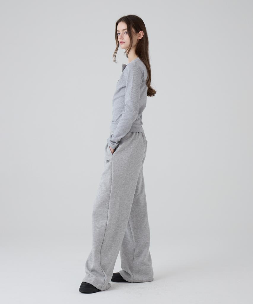 DANGLEDROP Dgdp Square Logo Wide Sweatpants_Melange Grey