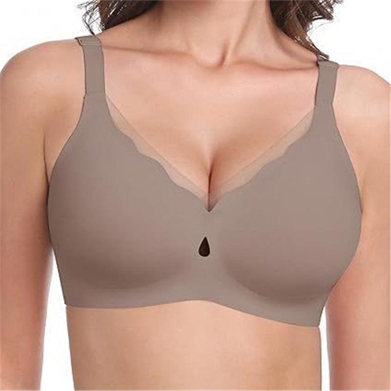 Plus Size Seamless Wavy Bra: Soft, Anti-Sagging Support, Sexy Lingerie for Women