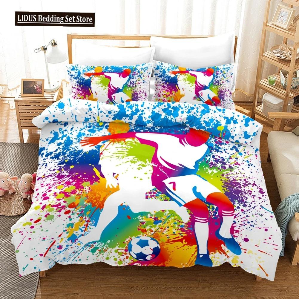 

Socer Soft Duvet Cover Set Fotbal Yin And Yang Patern Col Colour Polyester Warm Comforter Cover King Quen Sized Dimensions For Fotbal Player 100*200cm Single