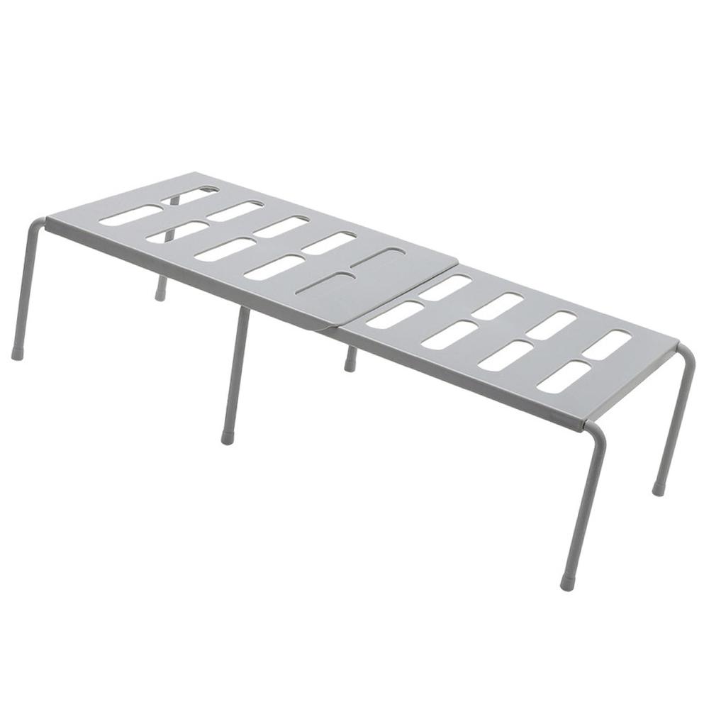 Kitchen Counter Storage Rack Grey ABS Plastic Punch  Expandable Large Capacity Kitchen Cabinet S