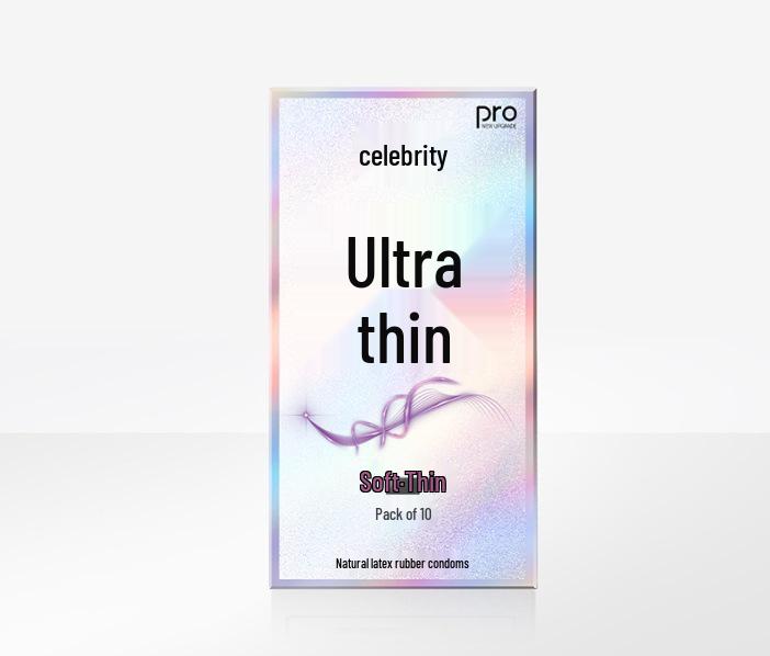 Celebrity Ultra-Thin Dynamic Threaded Condoms: Smooth, Liquid Lubricated, 0.02mm for Stylish, Enhanced Experience.