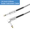 uxcell 20ft Guitar Instrument Cable, 14" to 14" 6.35mm Straight to Right-Angle Jack Stereo Audio Interconnect Cord, Balanced Line for Guitar and