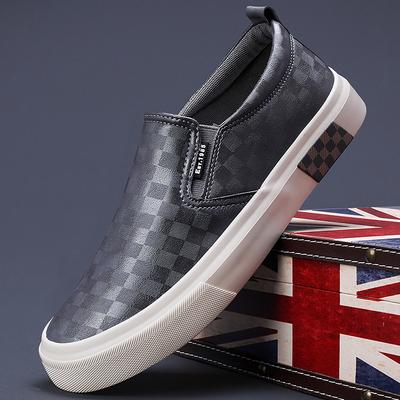 New Spring Men's Shoes Korean Style Versatile and Casual Men's Leather Shoes Niche Flat Sole Low Top One Foot Shoe