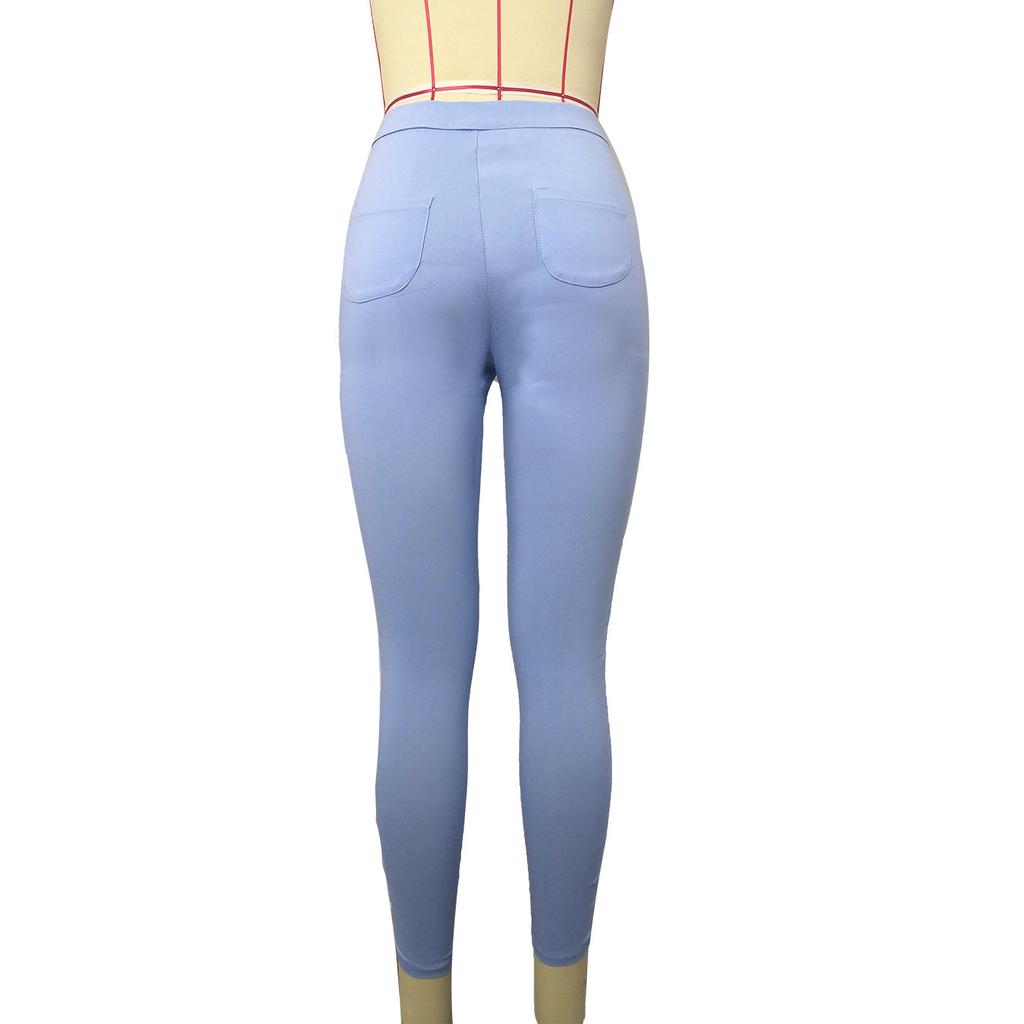 Pantaloni da lavoro da donna a vita alta, skinny, comodi ed elasticizzati, vestibilità slim, da infilare per il lavoro
