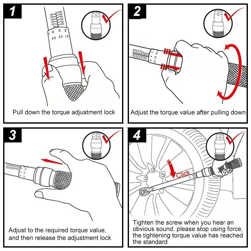 Adjustable Torque Wrench Industrial Grade Torque Wrench 0.5-220 N.M Car And Bicycle Repair Wrench