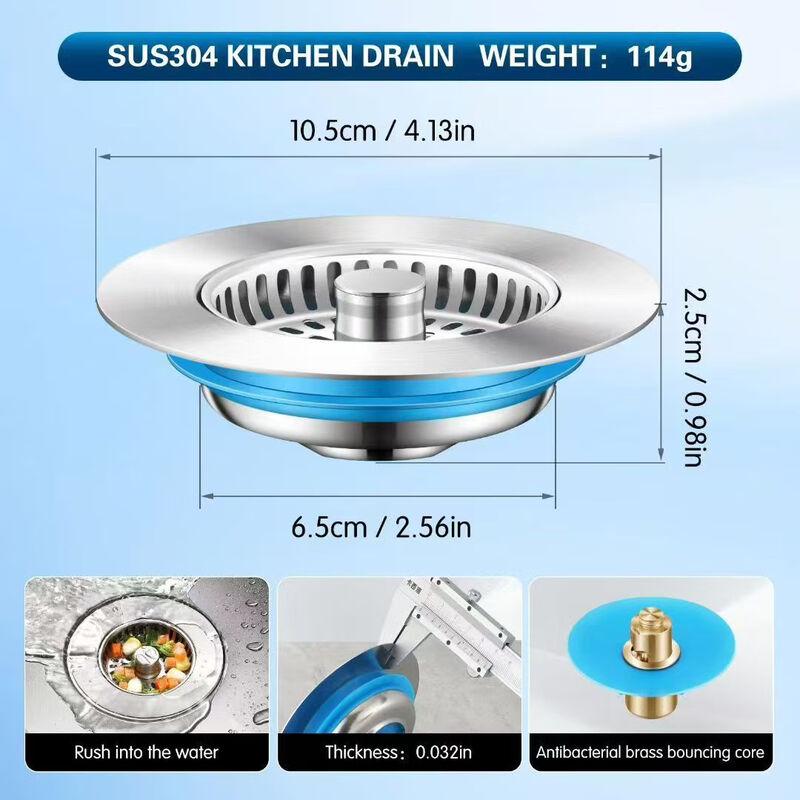 Huahao Stainless Steel Kitchen Sink Pop-Up Drain Filter Basket