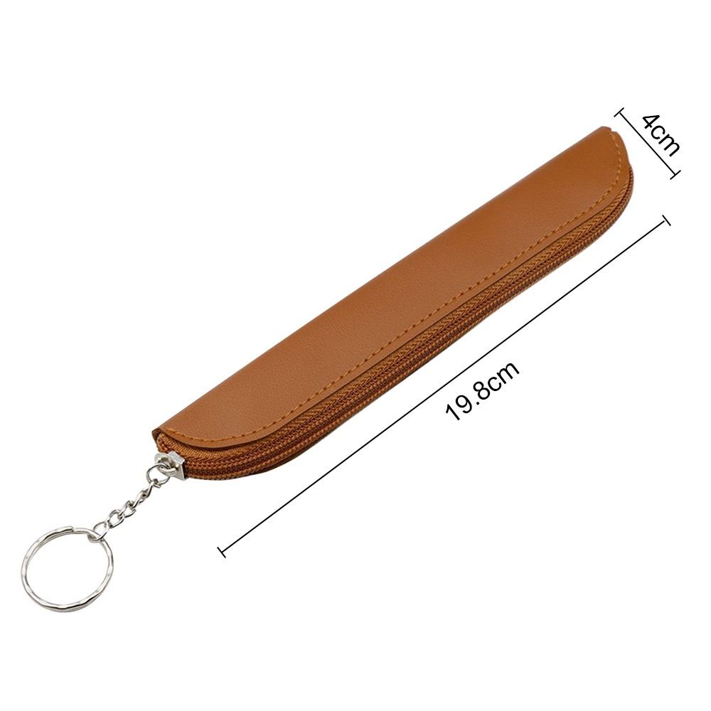 PU Pencil Bag Minimalist Zipper Pen Case Stylus Protective Case Portable Pen Bag School Supplies