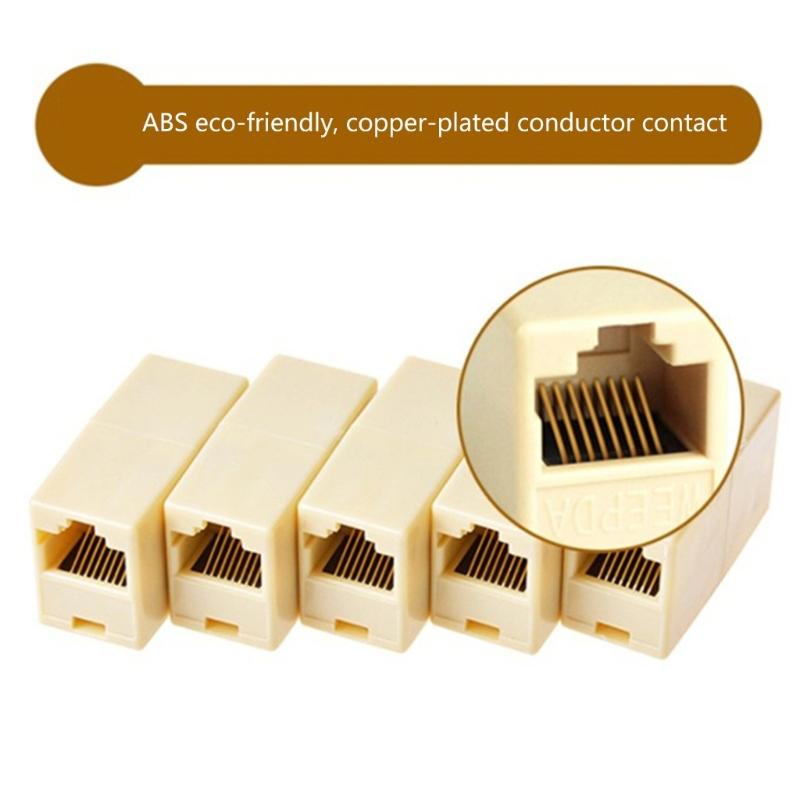 10Pcs Networking Ethernet Double Straight Head LAN Cable Joiner Coupler RJ45 Cat5/6 Extender Plug Networking Cable Connector