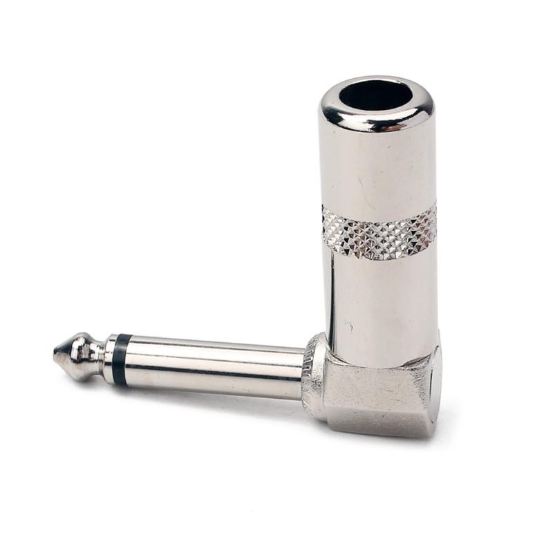 Rechtwinkliger 6,3mm Stecker Doppelkanal Audiokabel Stecker Gitarrenzubehör