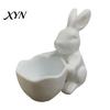 Bunny Holding Bowl 3D Printed Easter Candy Bowl, Cute Rabbit Figurine, DIY Paintable White Desk Decor for Living Room Office, Versatile Trinket Holder