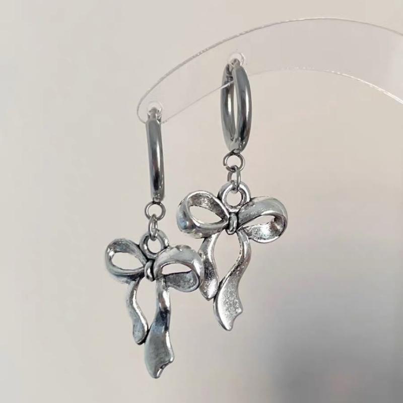 Sweet Cool Bowknot/Thread Star Pendant Earrings Fashion Hoop Earrings Jewelry