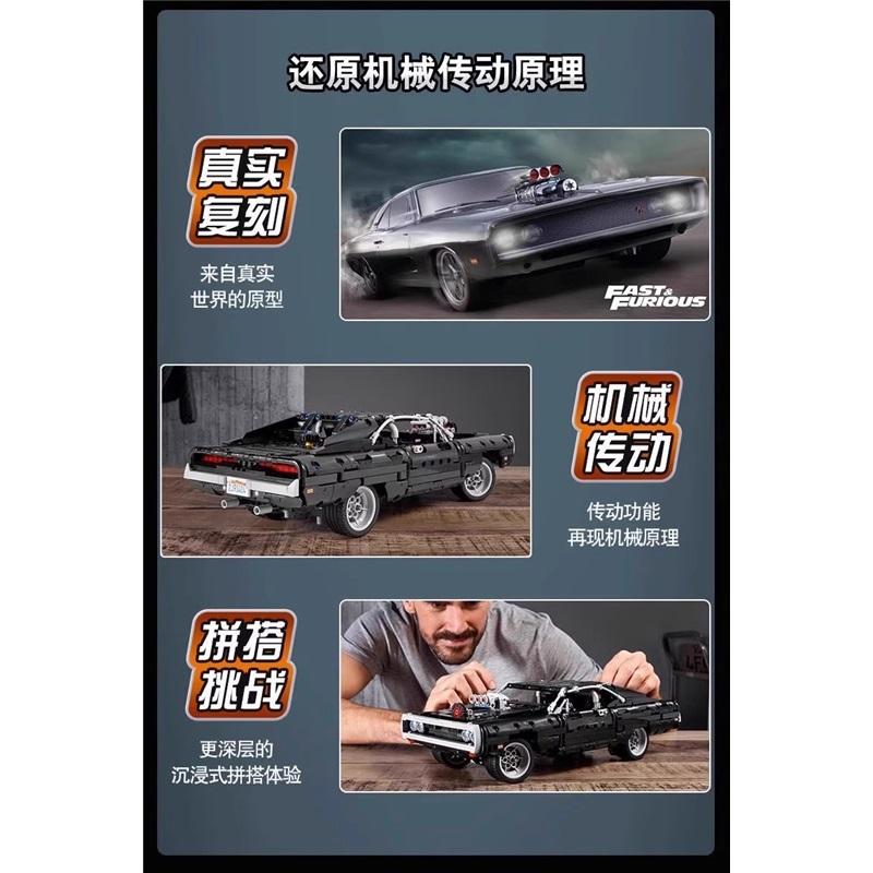 Compatibile con LEGO 42111 Fast and Furious Dodge Charger Muscle Auto Sportiva Giocattolo da Costruzione