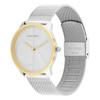 CALVIN KLEIN watch quartz movement steel strap 40mm silver dial unisex 30m waterproof 25300014
