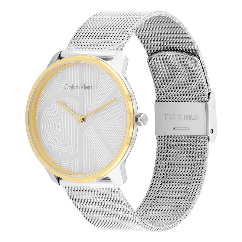 CALVIN KLEIN watch quartz movement steel strap 40mm silver dial unisex 30m waterproof 25300014