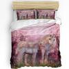 Unicorn Ice Cream White Cloud Pentagram Rainbow Duvet Cover 3Pcs Bedding Set Home Textile Quilt Cover Pillowcases No Sheet