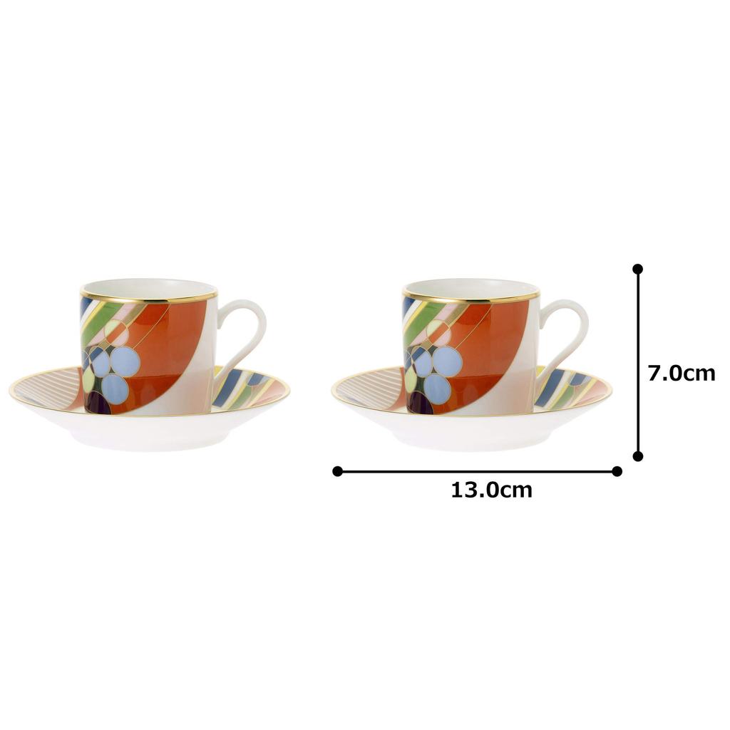 Noritake Coffee Cup Saucer 125cc Frank Lloyd Wright March Balloons 2 Guests Bone China & (Pair Set) WP59881/4947