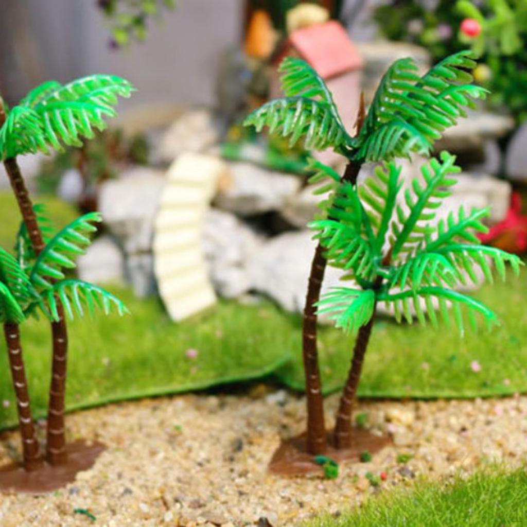 Mini Coconut Tree Plastic Green Simulation for Aquarium Terrarium