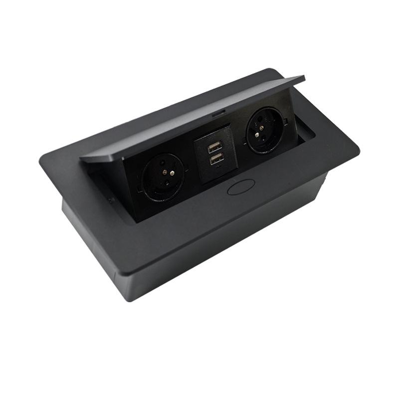 Pop-up Flip-Top Conference Table Power Hub with USB and Multimedia