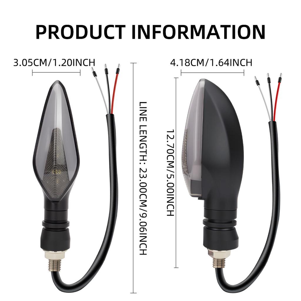 2PCS Motorcycle LED Turn Signal Lamp Warning Blinker Rear Tail Lights  Indicator Lights Dual Color DRL Running Light Universal