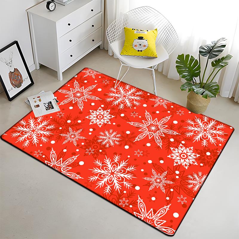 Snowflake Christmas Gift Afire In Winter Printed Carpet for Living Room Large Area Rug Soft Mat E-sports Chair Carpets Alfombra