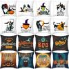 New Halloween Pillow Cover Pumpkin Letter Peach Skin Pillow Cushion Cover