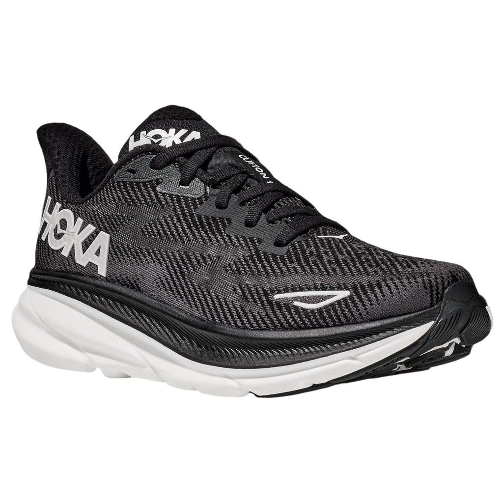 HOKA Clifton 9 2E Wide Black White Men Sneakers 1132210-BWHT