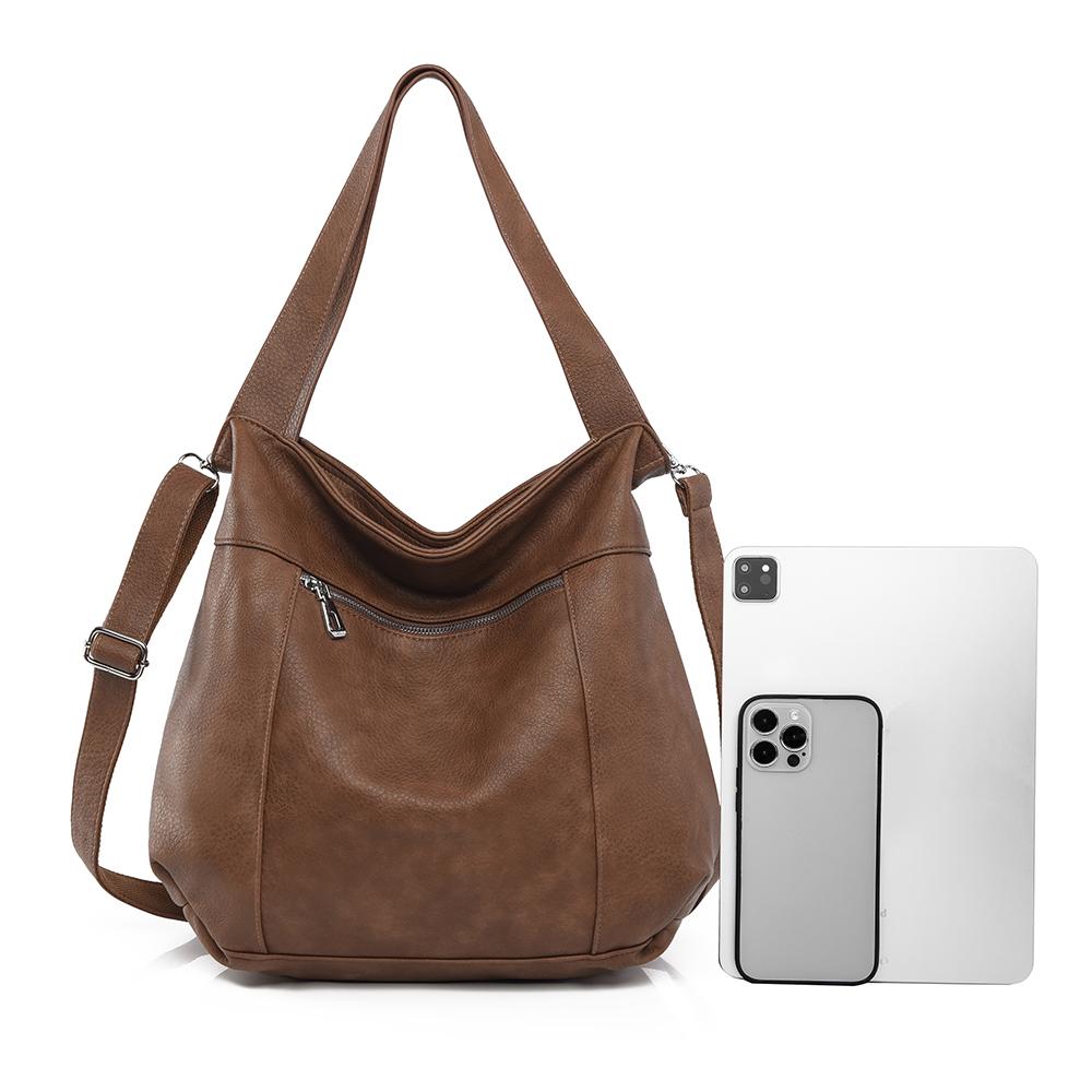 Retro Ins Women's Tote Bag Autumn New Large Capacity PU Soft Leather Underarm Bag Lazy Wind Women's Shoulder Bags for Girlfriend's Wife Birthday Gifts