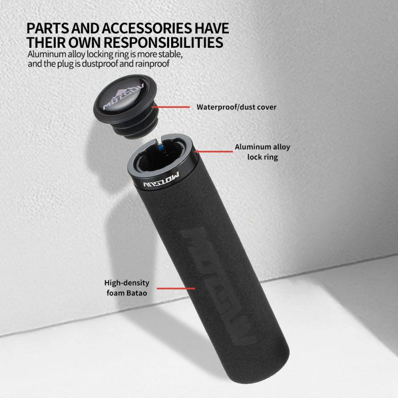 Ultralight Aluminum Alloy Lock-on Bike Handlebar Grips, Ergonomic Anti-slip Shock Absorbing Sponge MTB BMX Bicycle Accessories