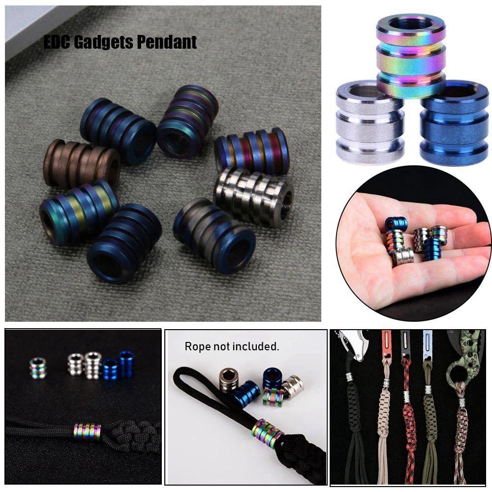 Lightweight Outdoor Titanium Alloy Beads Paracord Rope Knife Pendant  EDC Multi Tools